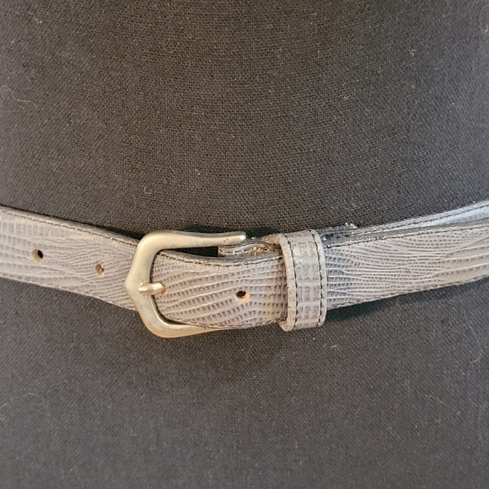 VINTAGE QUO VADIS Elegant Designs Woodwards & Stores Leather Belt, Grey - Picture 3 of 9